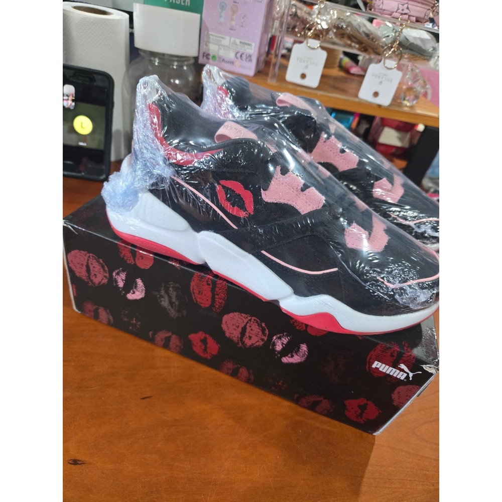 Puma x Maybelline Nova Womens Shoes Black Candy Pink Sneakers 372519-01 Size 6.5